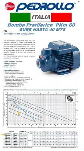 Bomba De Agua Pereferica 1/2 Hp Pedrollo