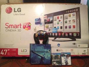 Combo Tv Lg Smart 3d, Ps4 Con 2 Juegos Y Audifonos