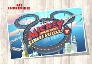 Mickey Aventura Sobre Ruedas Kit Imprimible Candy Bar Regalo