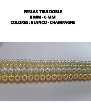 Tira Collar Perlas Para Bisuteria 8mm Y 6mm
