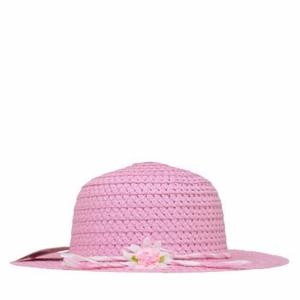 Sombrero De Niña Rosado Diseño Floral 6.5 Pulg Diámetro