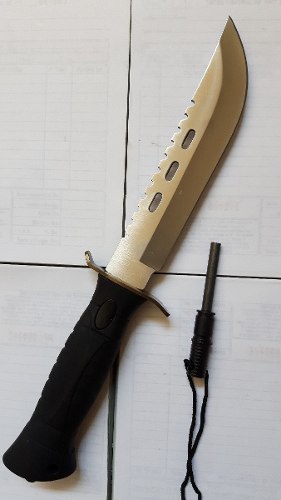 Cuchillo Cazador Con Su Funda 10 Pulgadas Con Su Afilador