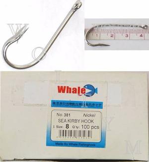 Caja 100 Anzuelos De Pescar Marino Whale Sea Kirby # 8