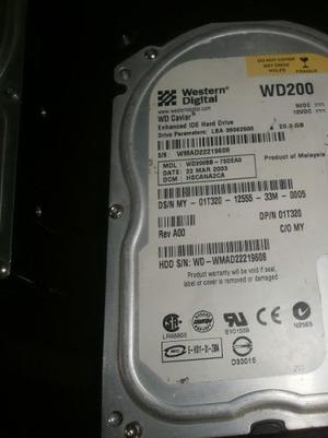 Disco Duro 20 Gb Ide Western Digital Verificado Cristaldisk