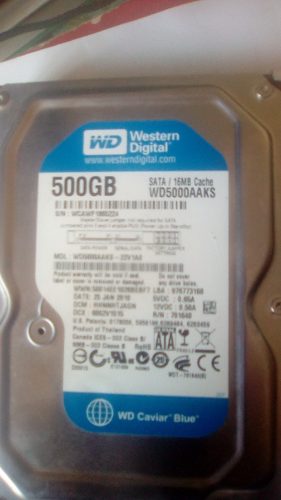 Disco Duro Sata Western 500 Gb 16mb Cache Wdaaks