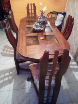 Juego De Comedor De Madera 6 Puestos