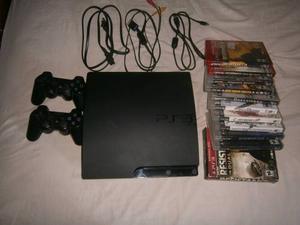 Oferta Play Station Slim 160gb 3 + 10 Juegos