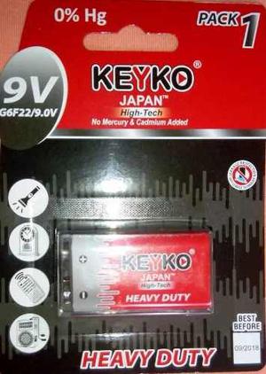 Pila Batería 9v Keyko Precio Mayor + 6 Pcs Tienda El