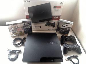 Playstation 3 Slim 160 Gb (2 Controles + 5 Juegos)