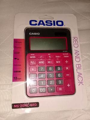 Calculadora Casio Original Ms 20nc Bro Red And Black