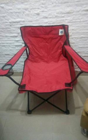 Silla Plegable De Playa - Camping - Piscina Color Roja