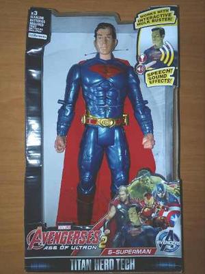 Muñeco Avengers 30 Cms Superman Iron Man Thor Luces Y