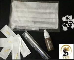 Microblading Kit Pluma, Pigmento, Agujas, Anillos Y Máscara