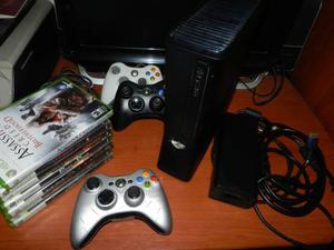 Xbox 360 Slim + 3 + Controles + 8 Juegos