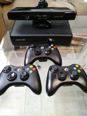 Xbox 360 Slim+3controles+20juegos+chipeado+kinect+caja