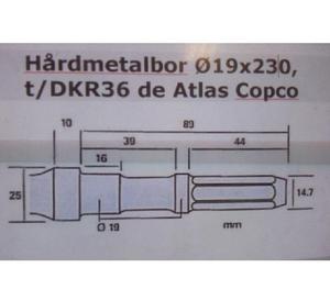 Mini Barreno Intergral Atlas Copco 0700 2022 32 para DKR36
