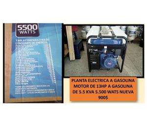 PLANTA ELECTRICA A GASOLINA MOTOR DE 13HP DE 5.5 kva