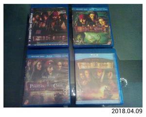 4 Peliculas Blu-ray Del Piratas Del Caribe Usadas