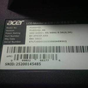 Monitor Acer P166hql Para Repuesto