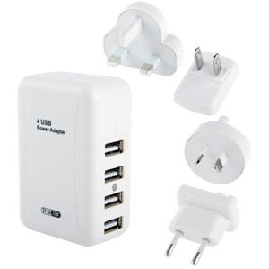 4 Usb Power Adapter Easy Travel Tapone Intercambiable Para
