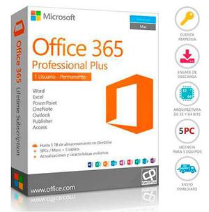Cuenta Office 365 Para 5 Pc's Mac's O Tablets Personalizada
