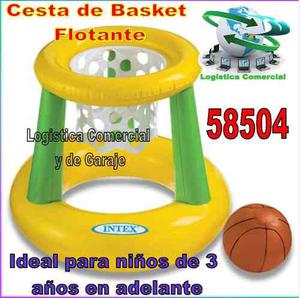 Aro Flotante De Basket Inflable + Pelota Playa  Intex
