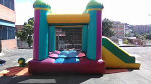 Colchon Inflable 4x4 Con Tobogán Tipo Castillo