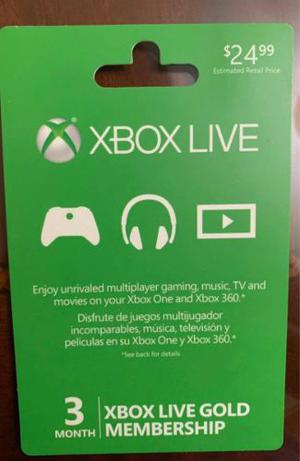 Xbox Live Gold 3 Meses (se Envía Código)