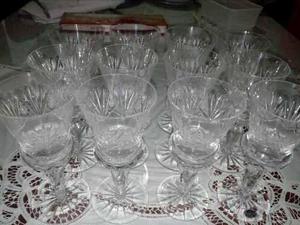 10 Copas De Cristal Bohemia Tallado Tipo Diamante