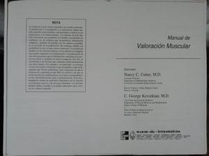 Manual De Valoración Neuromuscular Nancy Cutter Fotocopiado