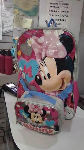 Morral Escolar Minnie Mouse Con Lonchera Disney
