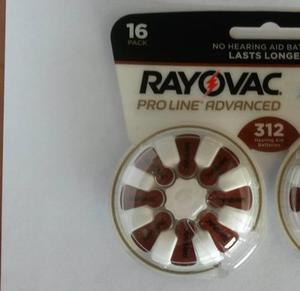 Baterias Pilas Auditivas Rayovac #312 Pack De 8, Exp 2022