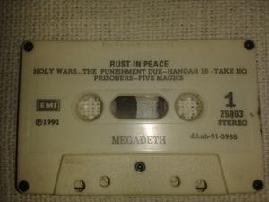 Casette Original De Megadeth Rust In Peace