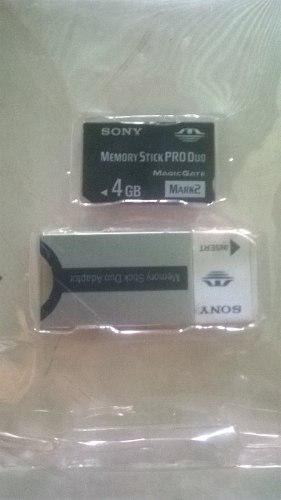 Memoria Stick Pro Duo 4gb Marca Sony Con Adaptador Nueva
