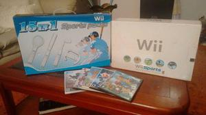 Nintendo Wii + 4 Juegos + Sports Kit + Accesorios