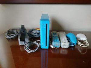 Nintendo Wii Azul Con Dos Controles