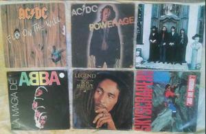 Pack 6 Discos De Vinil De Rock Acdc - Abba - Bob Marley
