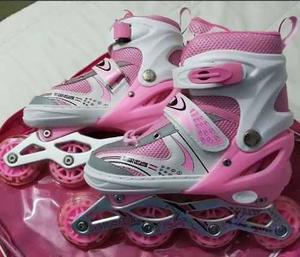 Patines En Linea Para Niñas Ruedas Silicon Luces Led