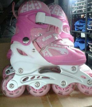 Patines Lineales Extensibles Con Luces Y Ruedas De Silicone