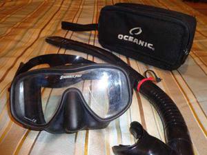 Snorkel Pro Y Mascara Submarinismo + Estuche Oceanic