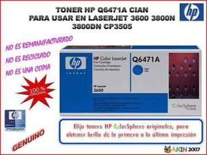 Toner Hp Q6471a Cian (nuevo De Paquete)