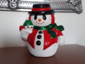 Adorno Navidad Muñeco De Nieve. Ceramica