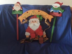 Decoración De Santa Claus, Material De Madera.