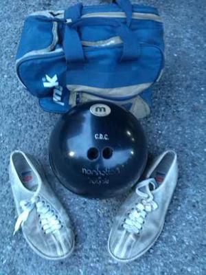 Equipo Bowling: Bola 15 Lbs. Zapatos 39. Bolso Brunswick