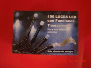 Luces De Navidad 100 Luces Led Con Funciones (Transparentes