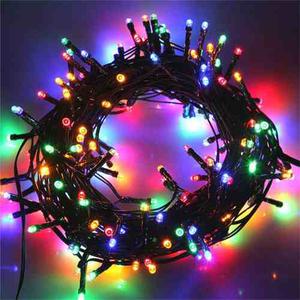 Luces Led D Navidad 80 Led Multicolor Azul Roja Arbolito