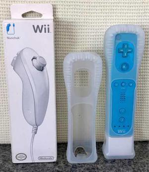 Control Azul Wii + Nunchuk + Forro Silicon.