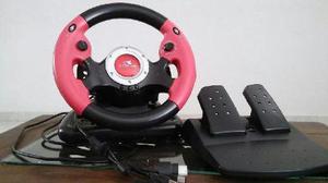 Control Universal, Volante Con Pedales Huskee V9 Color Rojo