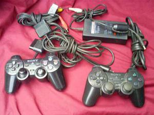 Controles Sony Playstation 2 Con 2 Controles Plus-cargador