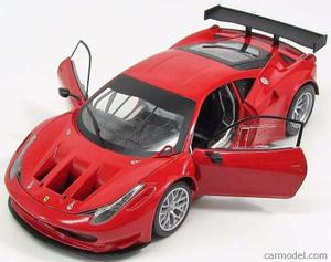 Ferrari 458 Italia Gt2 Red Hotwheels, 1:18, Rojo